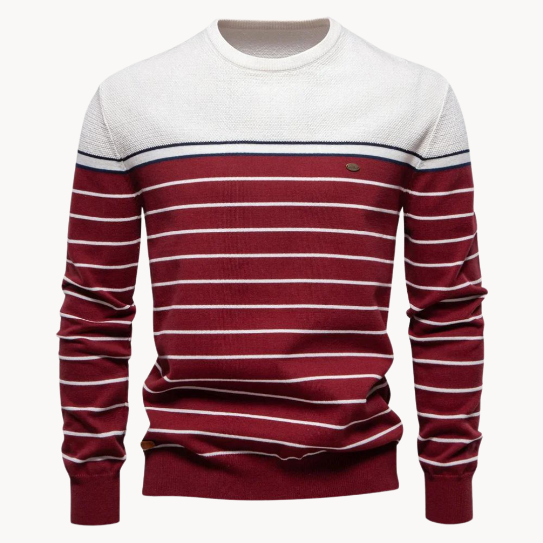 Drune | Baumwollpullover mit Streifenmuster