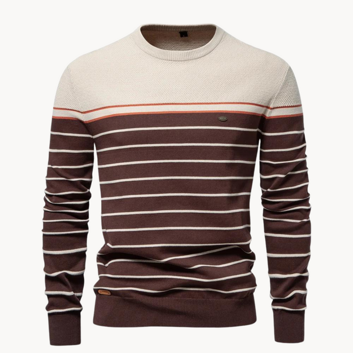Drune | Baumwollpullover mit Streifenmuster