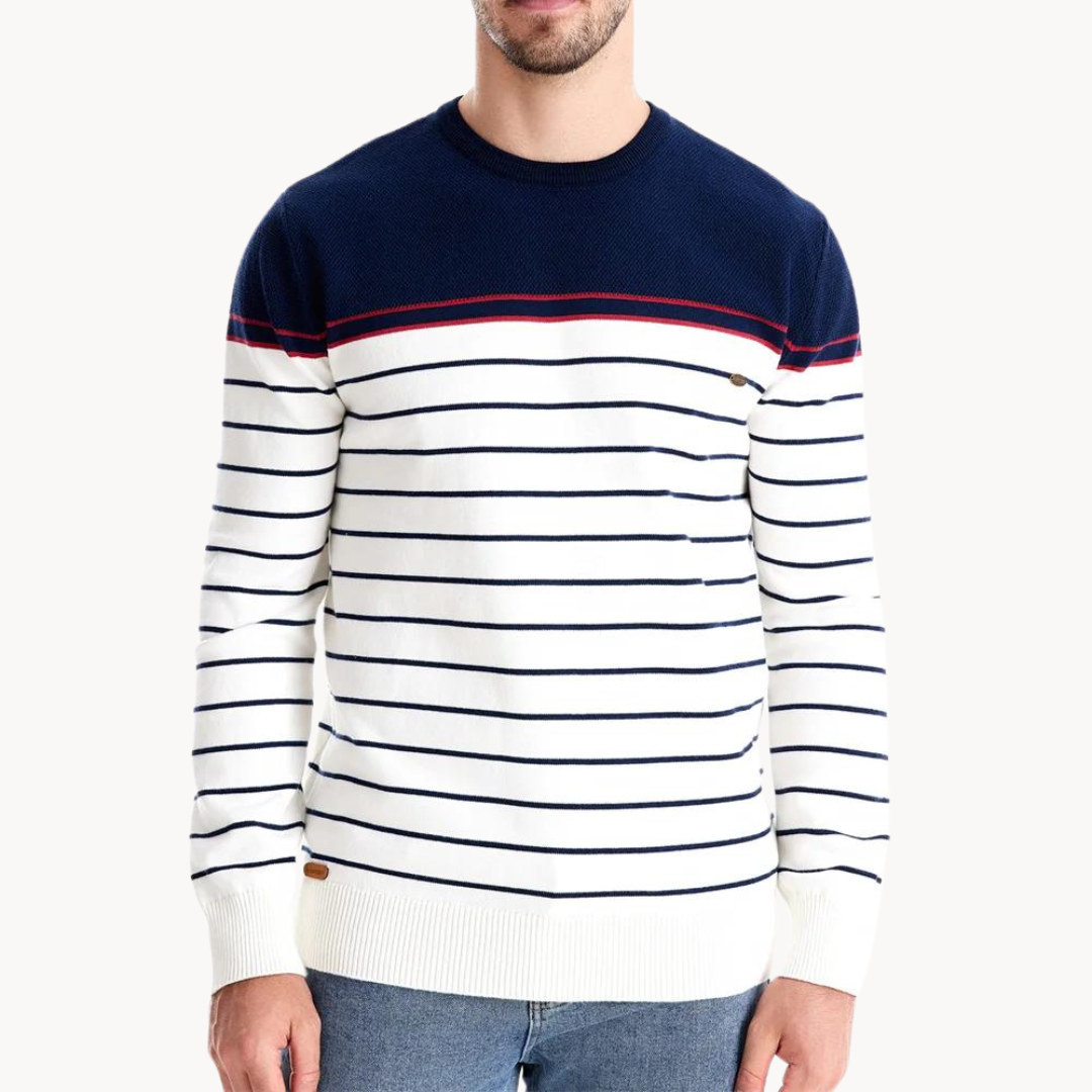 Drune | Baumwollpullover mit Streifenmuster