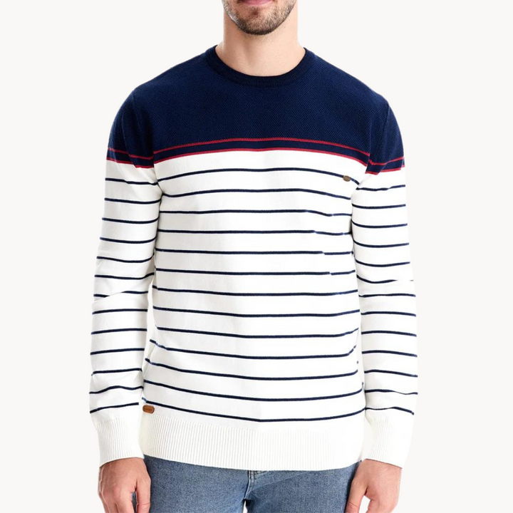 Drune | Baumwollpullover mit Streifenmuster