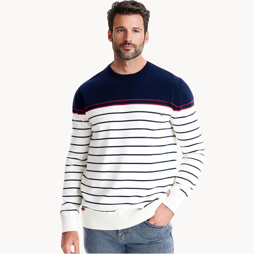 Drune | Baumwollpullover mit Streifenmuster