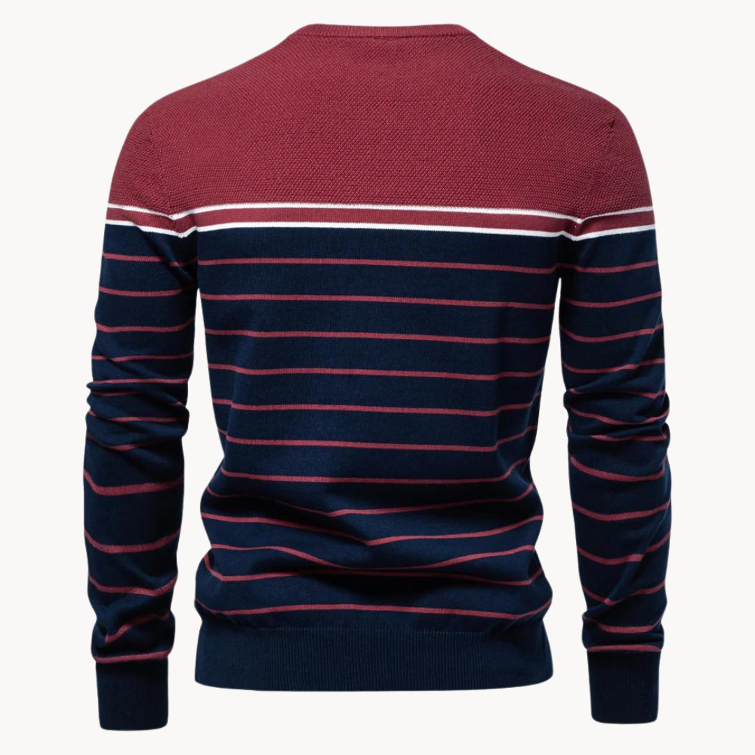 Drune | Baumwollpullover mit Streifenmuster