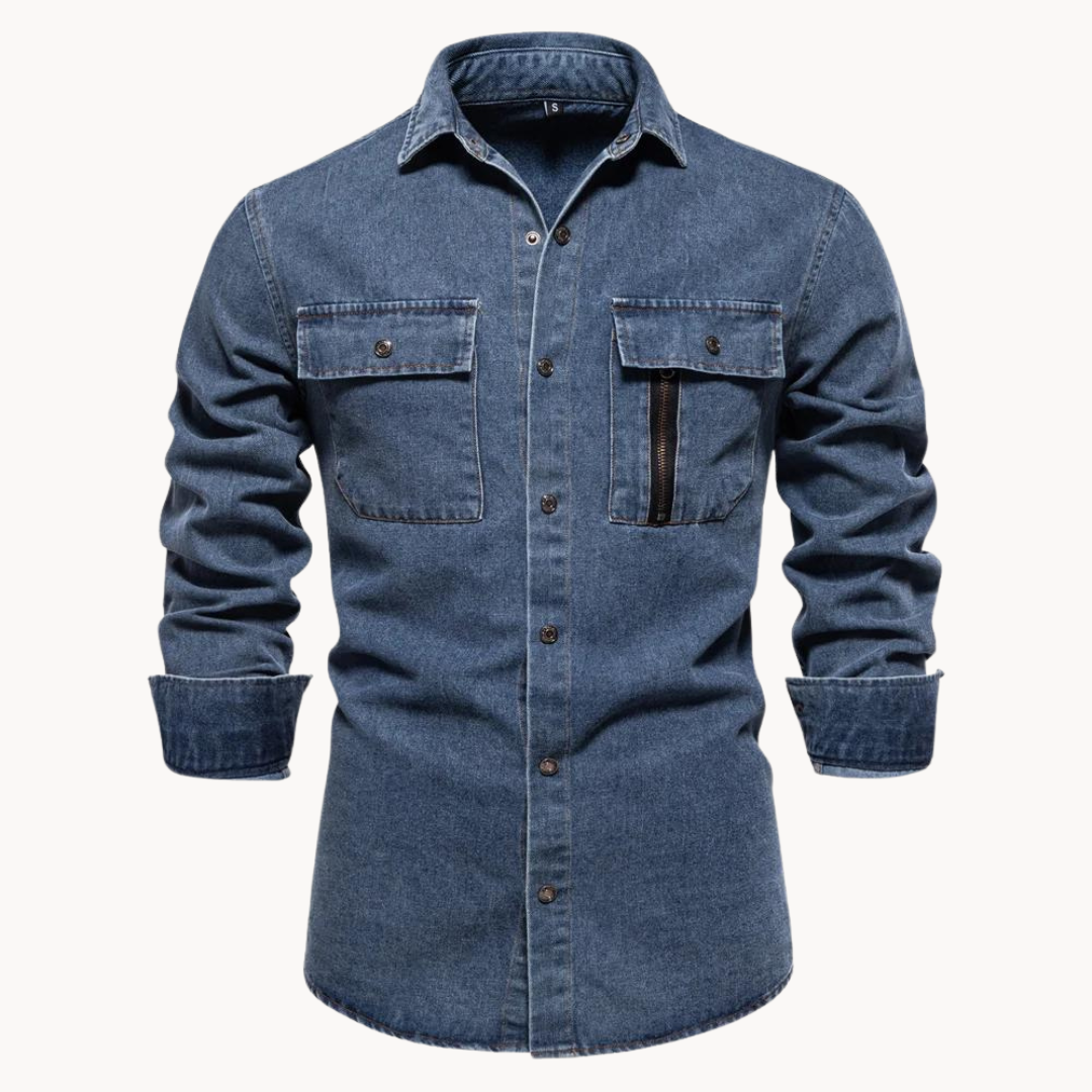Drune | Jeanshemd mit lockerer Passform