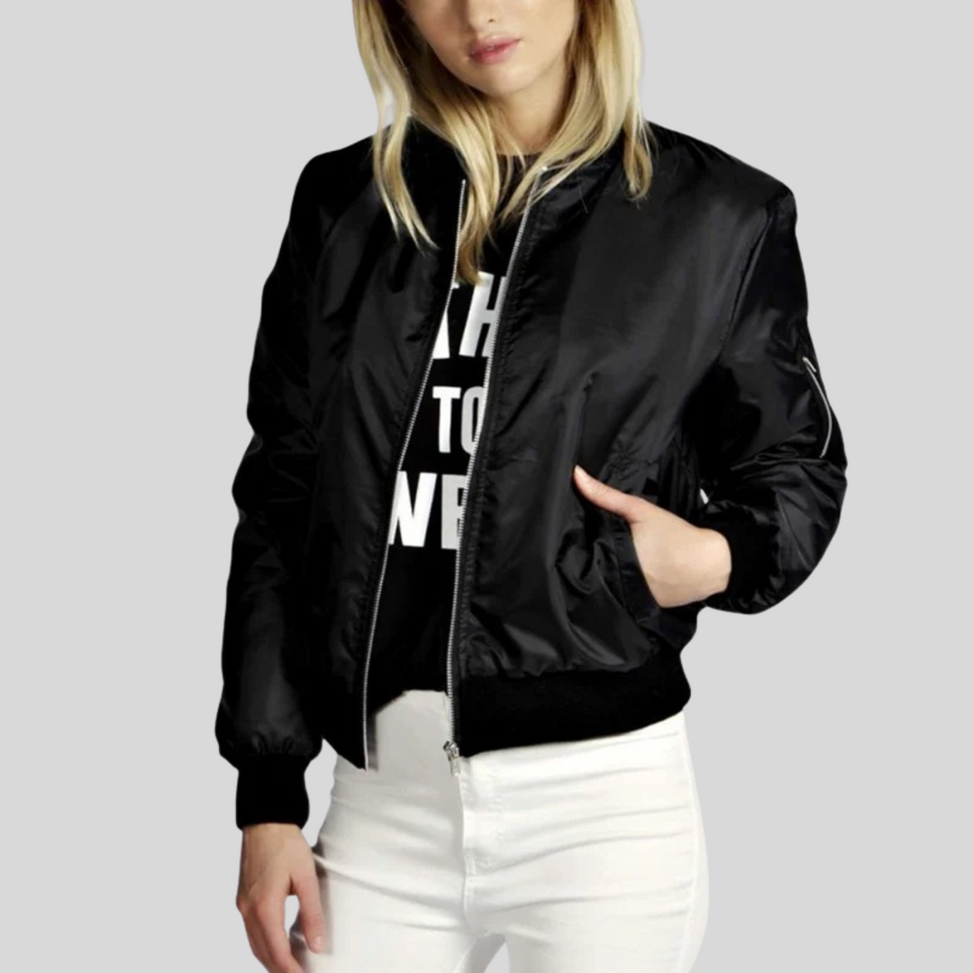 Drune | Stylish women's bomber jacket with round neckline