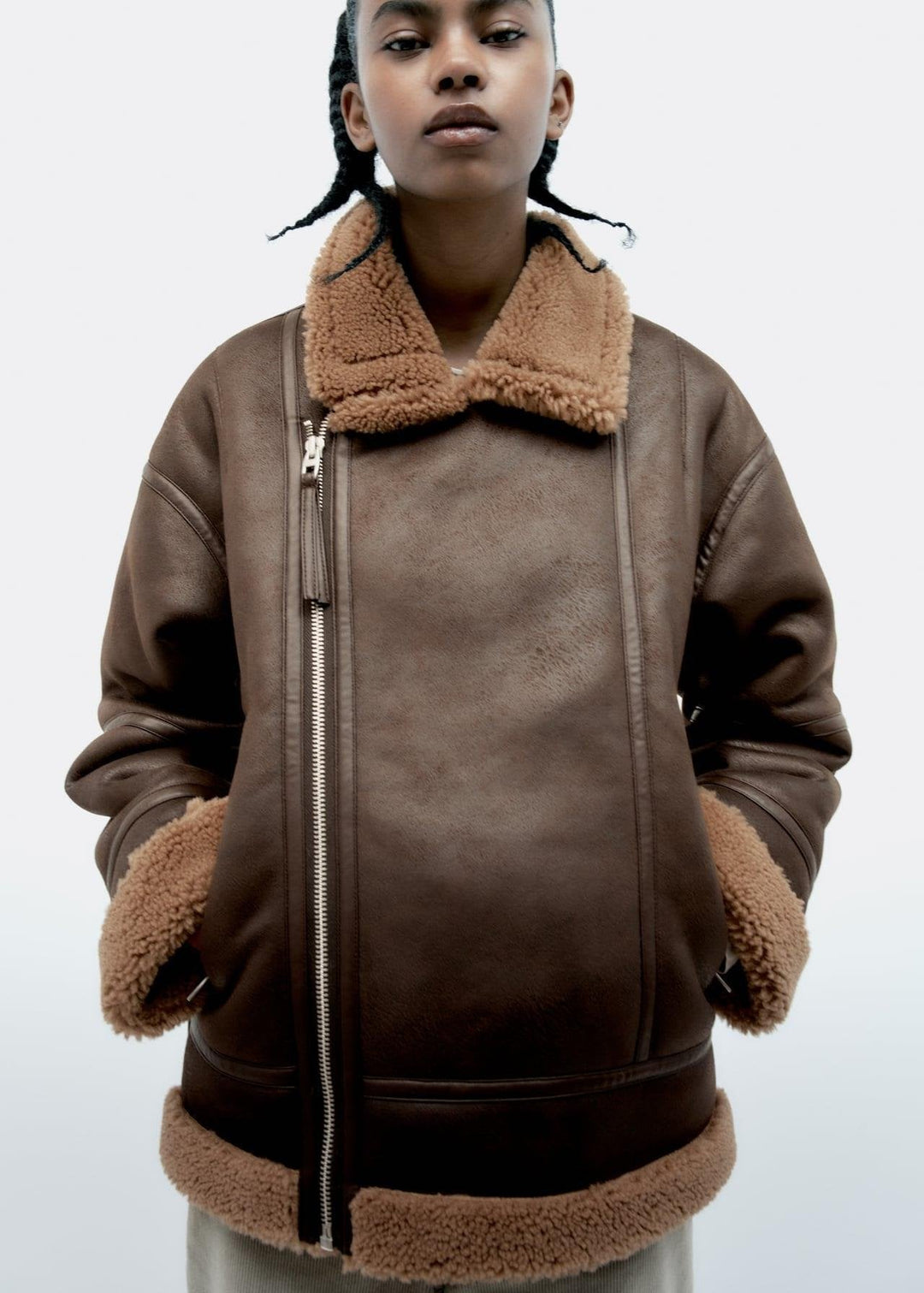 Drune | Fellbesetzte Revers-Fliegerjacke