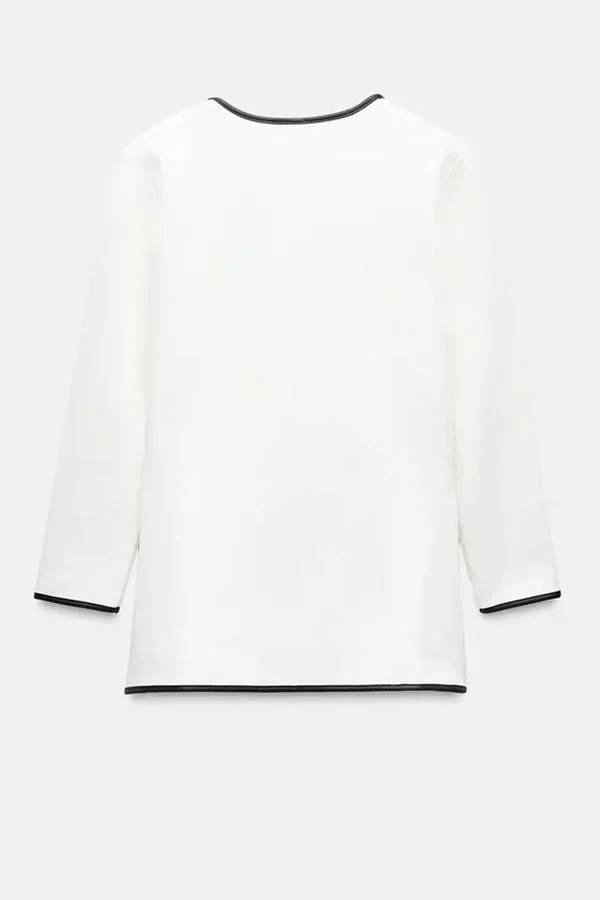 Drune | Meine Chancen Kontrastbesatz Goldknopf Langarm Lockeres Jacket