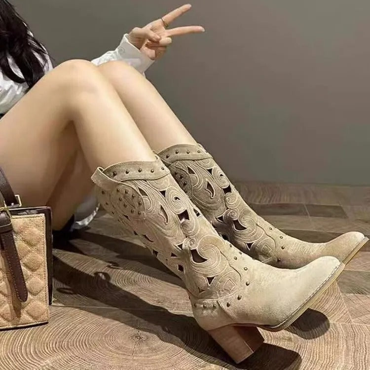 Drune - Bedruckte Cowboystiefel aus Leder