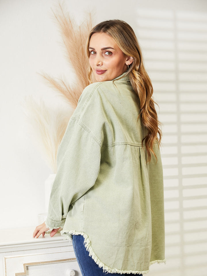 Drune | Zerrissene Rohsaum-Denimjacke