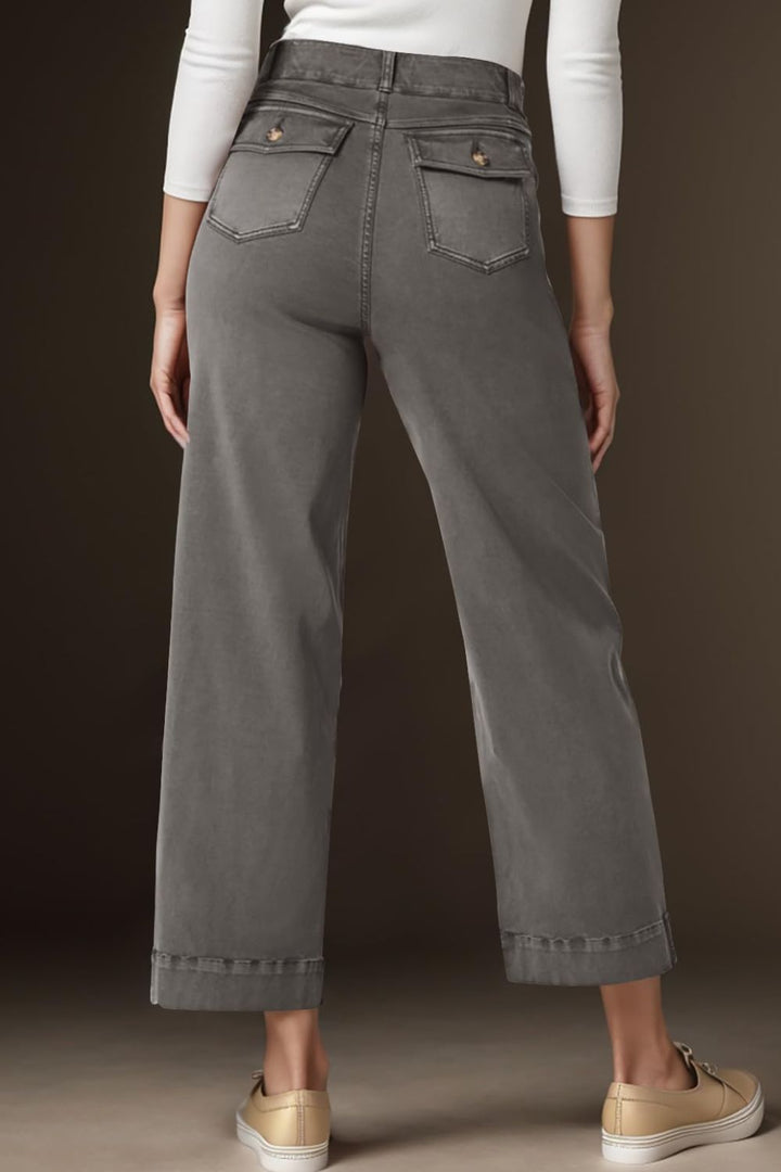 Drune | Hochtaillierte Jeans Mit Taschen Klassisch, Stilvoll Und Vielseitig