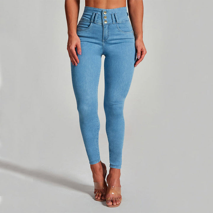 Drune hohe Taille Enge Stretch-Form und Hüft lifting Jeans