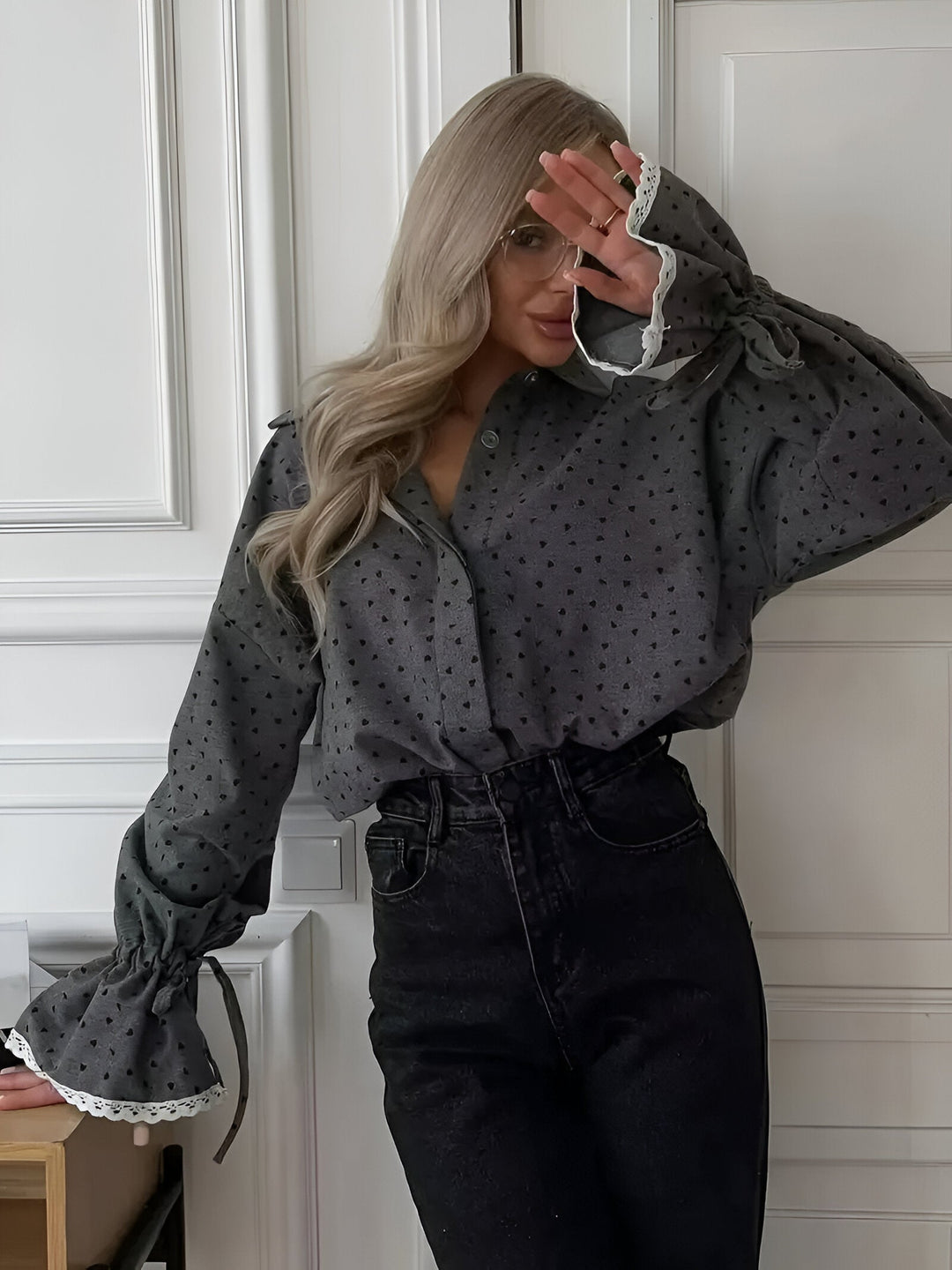 Drune | Stylisches Shirt mit Herzprint für Frühling & Herbst