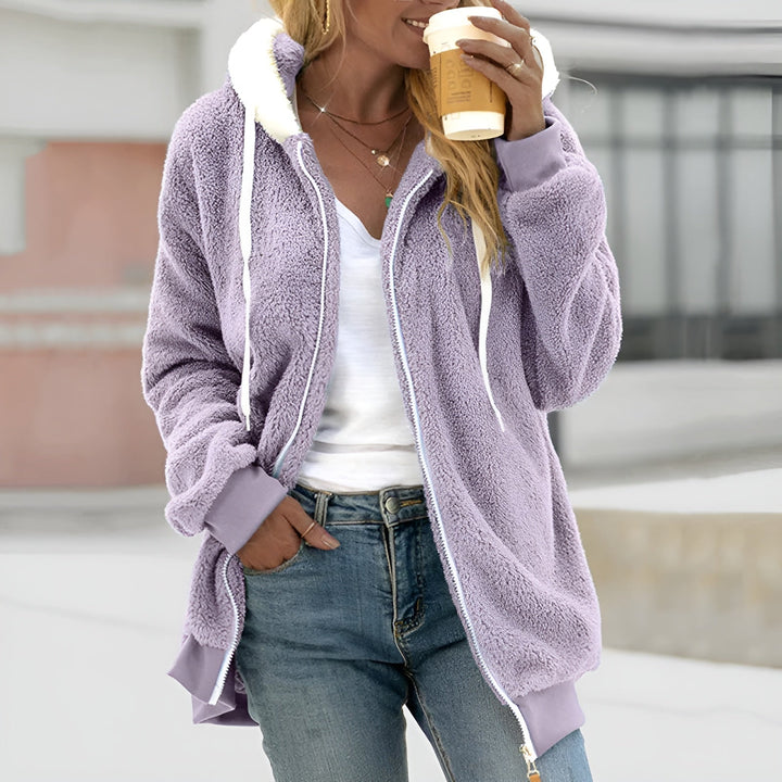 Drune | Damen Oversized Sherpa Zip-Up Hoodie