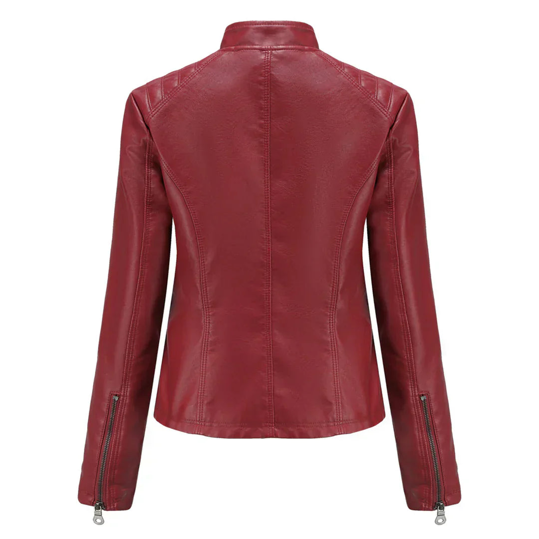Drune | Damenjacke Kunstleder Klassisches Bikerdesign
