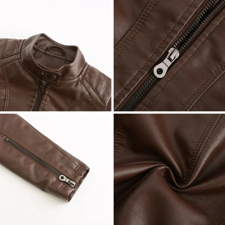 Drune | Damenjacke Kunstleder Klassisches Bikerdesign