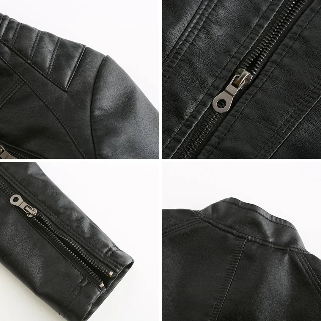 Drune | Damenjacke Kunstleder Klassisches Bikerdesign