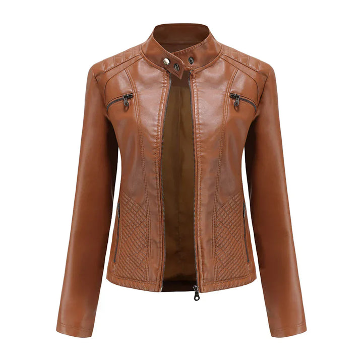 Drune | Damenjacke Kunstleder Klassisches Bikerdesign