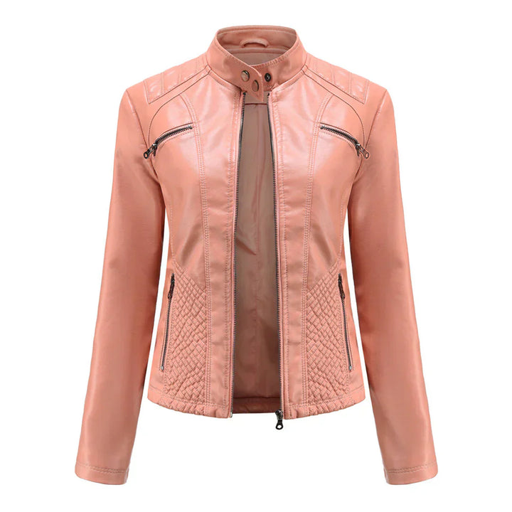 Drune | Damenjacke Kunstleder Klassisches Bikerdesign