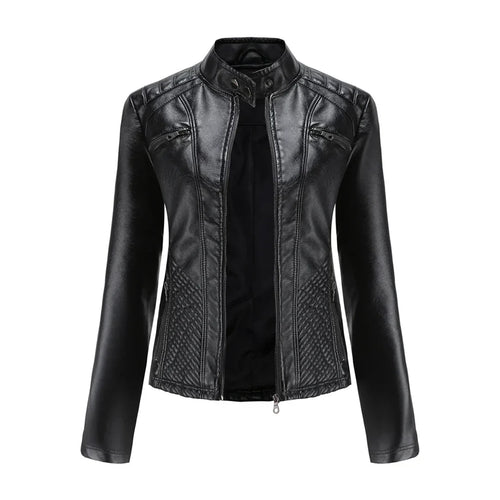 Drune | Damenjacke Kunstleder Klassisches Bikerdesign