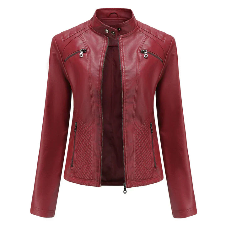 Drune | Damenjacke Kunstleder Klassisches Bikerdesign