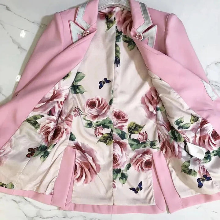Drune | Eleganter Pink Blazer für Frauen - Lässig - Einfarbig