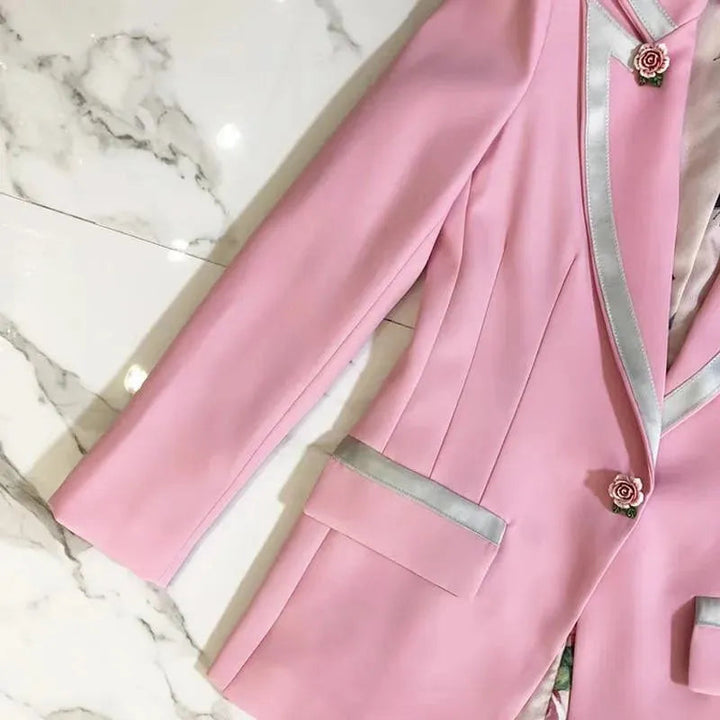 Drune | Eleganter Pink Blazer für Frauen - Lässig - Einfarbig