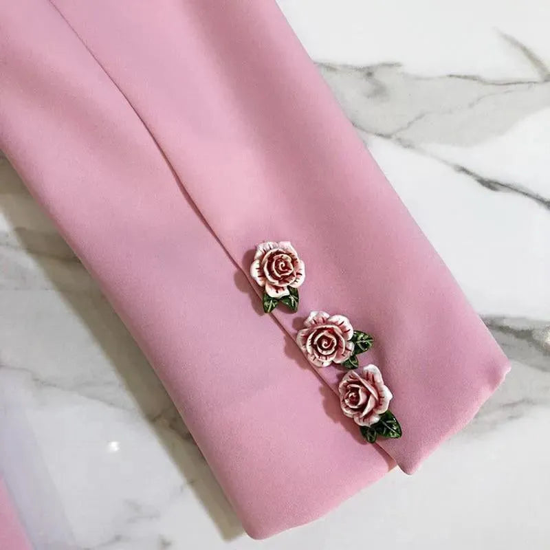 Drune | Eleganter Pink Blazer für Frauen - Lässig - Einfarbig