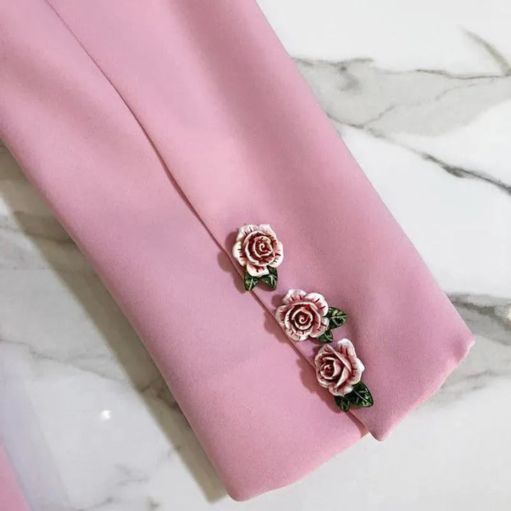Drune | Eleganter Pink Blazer für Frauen - Lässig - Einfarbig