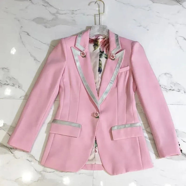 Drune | Eleganter Pink Blazer für Frauen - Lässig - Einfarbig