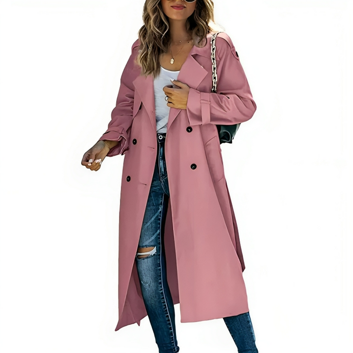 Drune | Eleganter Damen-Trenchcoat mit Revers und Gürtel