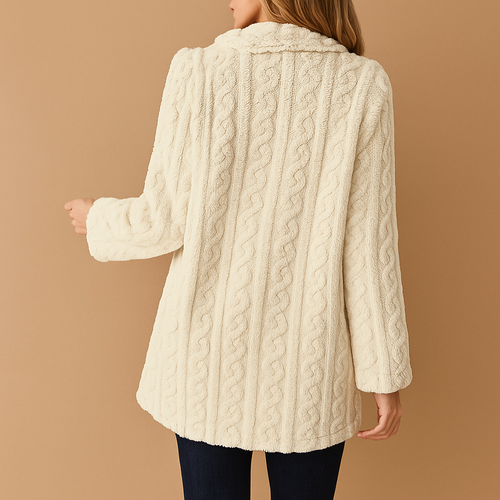 Drune | Lange Teddy Damen Winterjacke mit Knöpfen