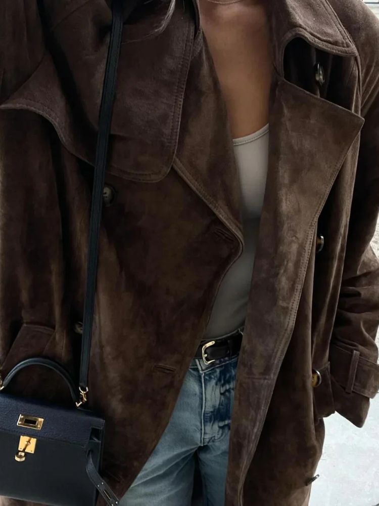 Drune | Eleganter Lange Wildledermantel