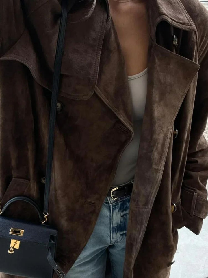 Drune | Eleganter Lange Wildledermantel