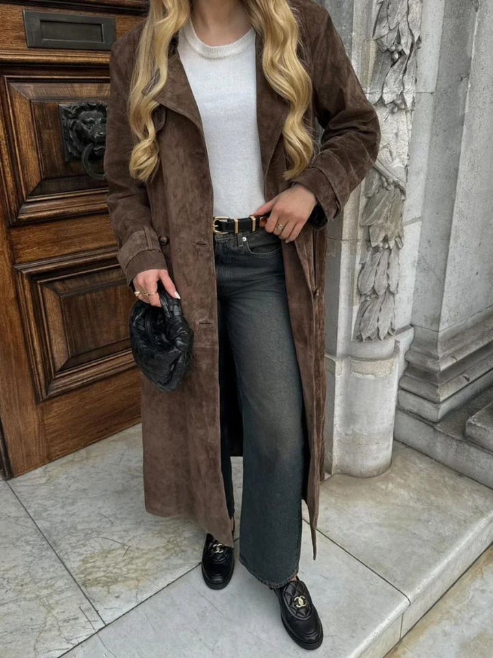 Drune | Eleganter Lange Wildledermantel