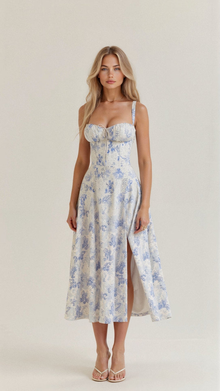 Drune | Sommerliches Midi Kleid Mit Trägern & Schlitz Luftig, Elegant & Perfekt Für Warme Tage