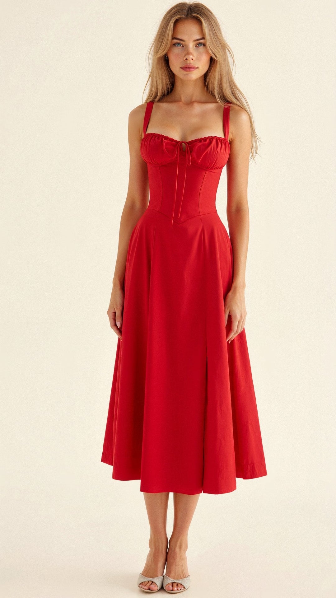 Drune | Sommerliches Midi Kleid Mit Trägern & Schlitz Luftig, Elegant & Perfekt Für Warme Tage