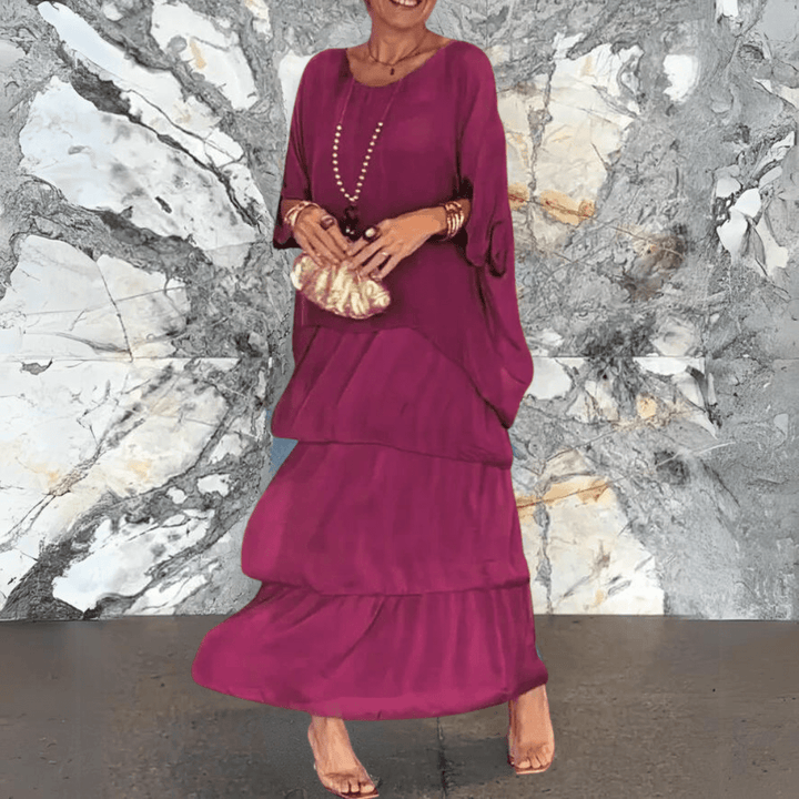 Drune | Exklusive Chiffon Lange Kleid
