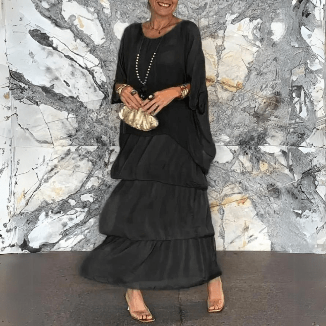 Drune | Exklusive Chiffon Lange Kleid