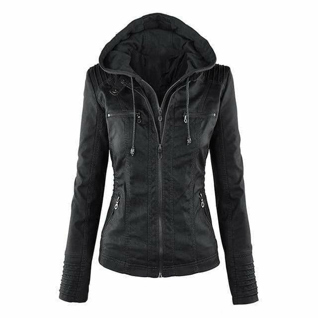 Drune | Kapuzenjacke Aus Leder mit Kapuze