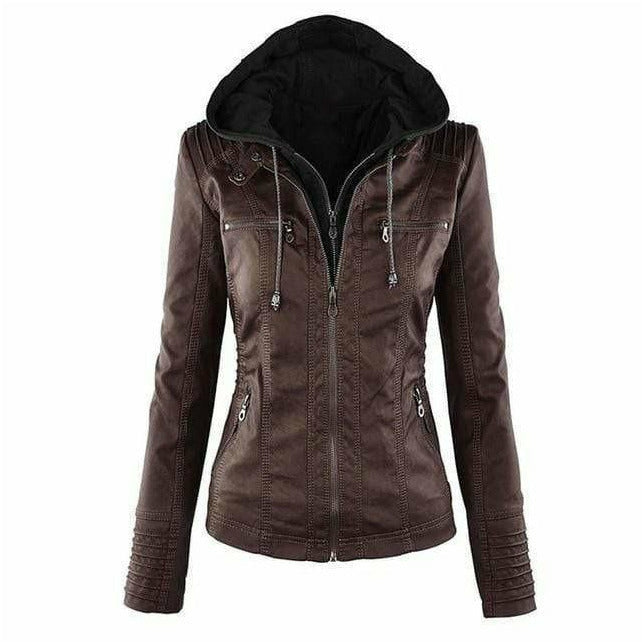 Drune | Kapuzenjacke Aus Leder mit Kapuze