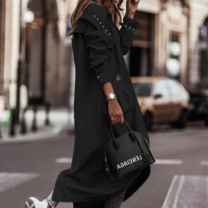 Drune | Kapuzen-Trenchcoat - Leicht und Wasserabweisend - Längeres Design - Lässiger Street Style