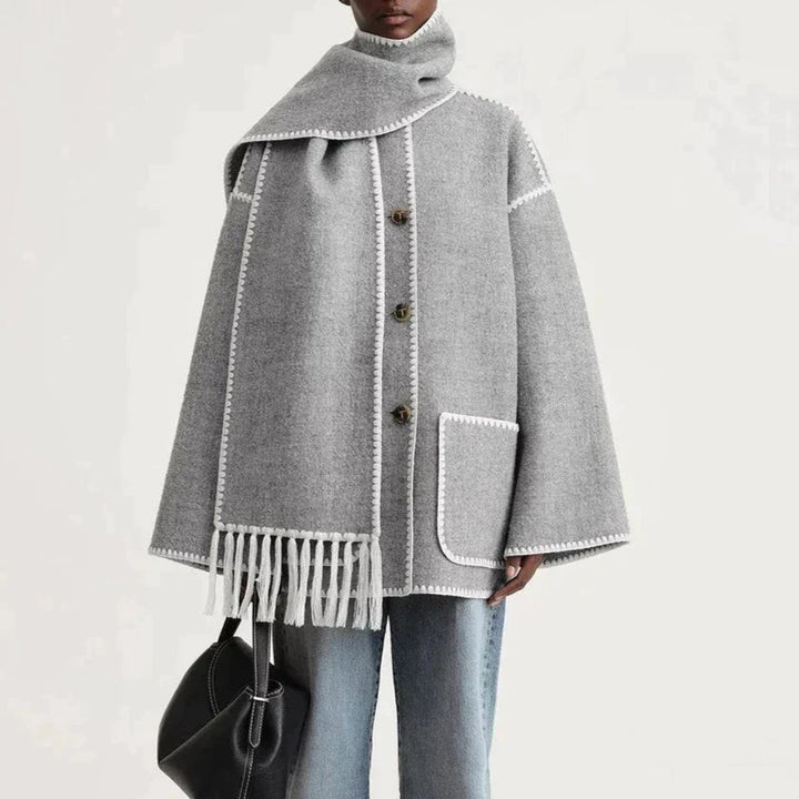 Drune | Damen Wickeljacke mit Drapiertem Vorderteil