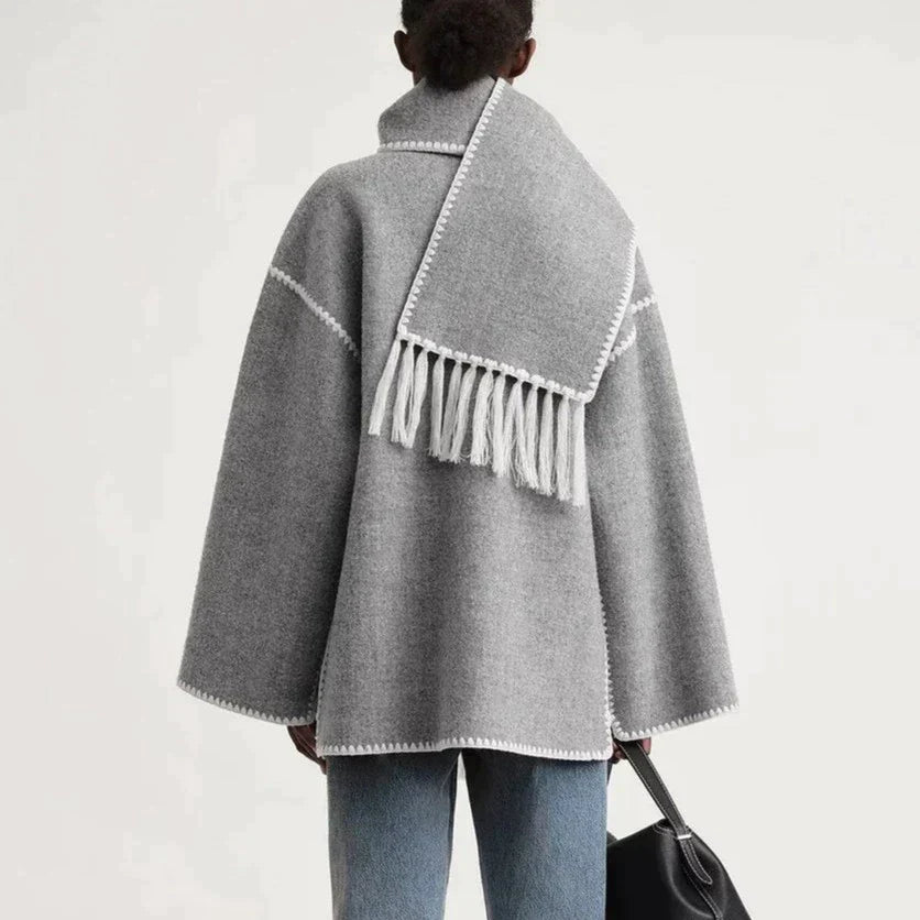 Drune | Damen Wickeljacke mit Drapiertem Vorderteil