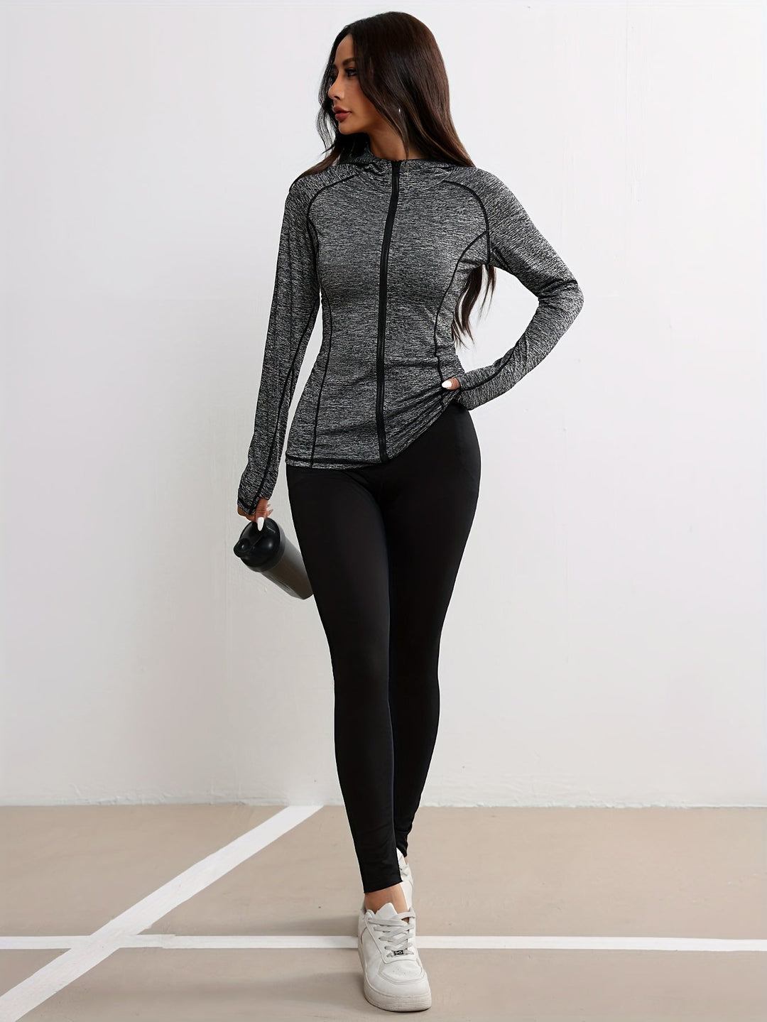 Drune | Sportjacke mit Kapuze und Streifendetail