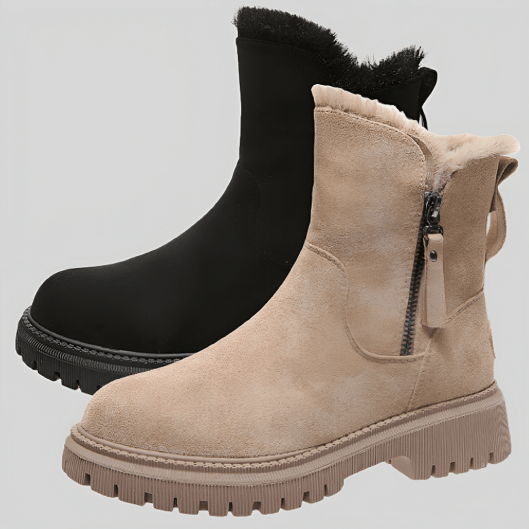 Drune | Warme knielange Stiefel - Plüsch-Winterschuhe