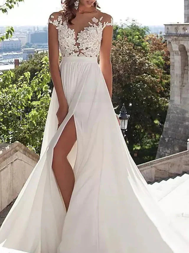 Drune | Spitzen-Spalt-Abendkleid