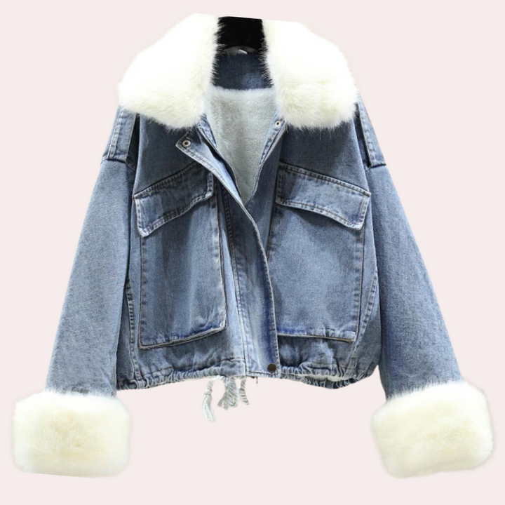 Drune | Moderne Daunenjacke aus Denim für Frauen für die Wintersaison