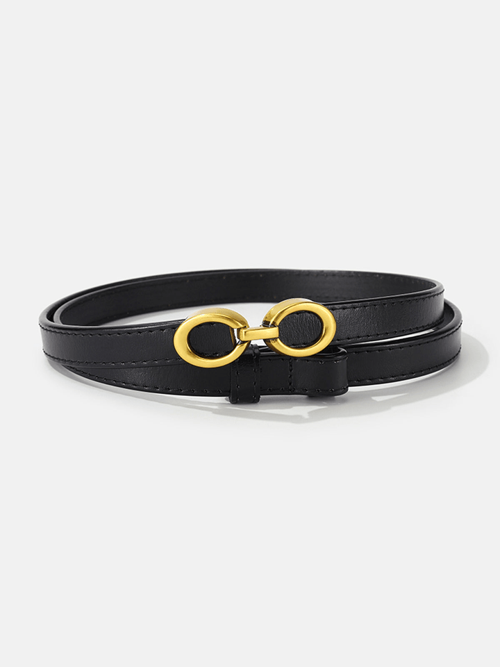 Drune | Elegante Damen Gürtel Schmaler Leder Gürtel Mit Ringverschluss