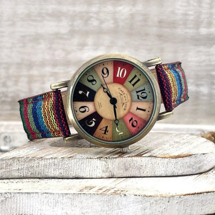 Drune | Mehrfarbige Regenbogen Muster Uhr
