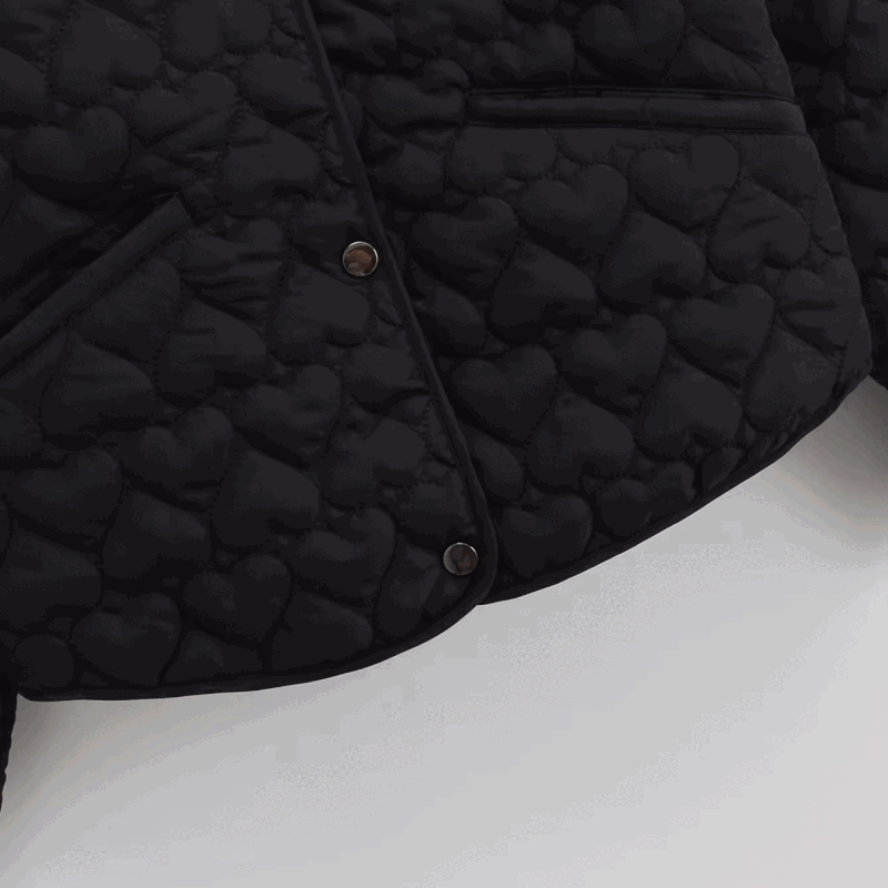 Drune | Women's quilted jacket with hearts – lightweight puffer with snap fasteners