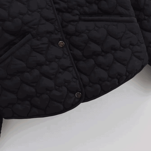 Drune | Steppjacke mit Herzen – Leichter Puffer mit Druckknöpfen